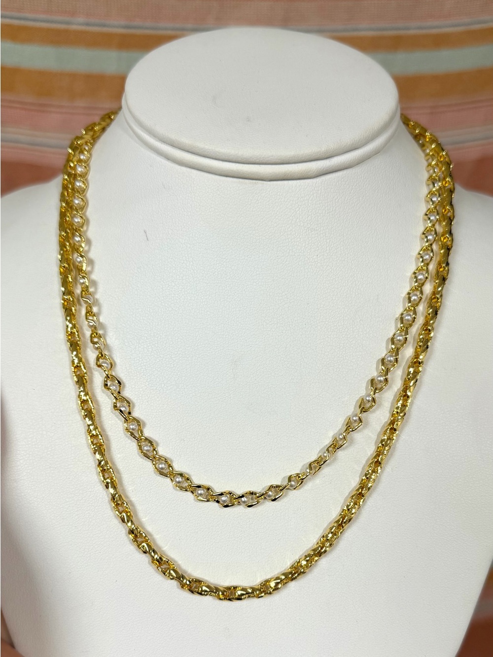 Gold-Tone Double Chain Necklace - 16-18”